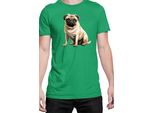Maglietta Da Uomo Dogs Breeds Pug Dog Breed 008, Man L , Vert