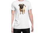 Maglietta Da Uomo Dogs Breeds Pug Dog Breed 007, Man S , Blanc