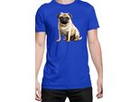Maglietta Da Uomo Dogs Breeds Pug Dog Breed 008, Man L , Bleu