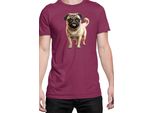 Maglietta Da Uomo Dogs Breeds Pug Dog Breed 007, Man S , Bordeaux