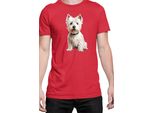Maglietta Da Uomo Dogs Breeds West Highland White Terrier Dog Breed 006, Man 2XL , Rouge