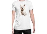 Maglietta Da Uomo Dogs Breeds West Highland White Terrier Dog Breed 006, Man L , Blanc