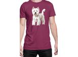 Maglietta Da Uomo Dogs Breeds West Highland White Terrier Dog Breed 005, Man Xl , Bordeaux