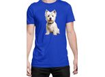 Maglietta Da Uomo Dogs Breeds West Highland White Terrier Dog Breed 006, Man L , Bleu