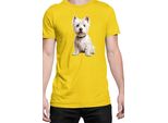 Maglietta Da Uomo Dogs Breeds West Highland White Terrier Dog Breed 006, Man 3XL , Jaune