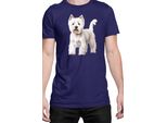 Maglietta Da Uomo Dogs Breeds West Highland White Terrier Dog Breed 005, Man 2XL , Bleu Foncé