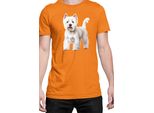 Maglietta Da Uomo Dogs Breeds West Highland White Terrier Dog Breed 005, Man Xl , Orange