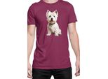 Maglietta Da Uomo Dogs Breeds West Highland White Terrier Dog Breed 006, Man 2XL , Bordeaux