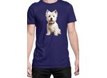 Maglietta Da Uomo Dogs Breeds West Highland White Terrier Dog Breed 006, Man S , Bleu Foncé