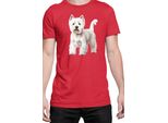 Maglietta Da Uomo Dogs Breeds West Highland White Terrier Dog Breed 005, Man M , Rouge