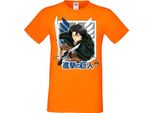 Maglietta Da Uomo Manga Anime Attack Anime On Titan Levi Ackerman 01 Levi Titan Attack, Man L , Orange