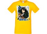 Maglietta Da Uomo Manga Anime Attack Anime On Titan Levi Ackerman 01 Levi Titan Attack, Man 3XL , Jaune