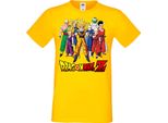 Maglietta Da Uomo Anime Manga Dragon Anime Manga Ball Z 12 Z-Fighters, Man Xl , Jaune