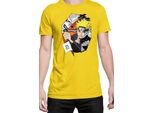 Maglietta Da Uomo Naruto Naruto & Kurama, Man 3XL , Jaune