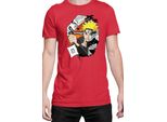 Maglietta Da Uomo Naruto Naruto & Kurama, Man Xl , Rouge