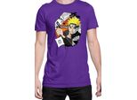 Maglietta Da Uomo Naruto Naruto & Kurama, Man Xl , Lilas
