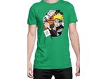 Maglietta Da Uomo Naruto Naruto & Kurama, Man L , Vert