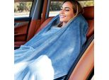 Coperta Indossabile In Pile Con Cappuccio | Calda Coperta Accogliente Con Maniche | 180X130 Cm | Azzurro