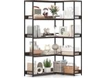 Costway Scaffale Angolare Verticale A L, Libreria A 5 Livelli, Libreria Angolare Con Struttura In Metallo, Scaffale Industriale Aperto, Mobile Angolare 110X89X180Cm