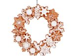 Targhetta Natalizia Clayre & Eef Ø 18X2 Cm Plastica Marrone