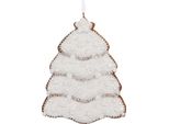 Ornamento Natalizio Clayre & Eef Albero Di Natale 8X1X10 Cm Plastica Bianca