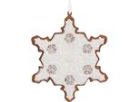 Etichetta Natalizia Clayre & Eef Fiocco Di Neve 9X1X10 Cm Plastica Bianca