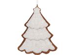 Ornamento Natalizio Clayre & Eef Albero Di Natale 9X1X10 Cm Plastica Bianca