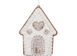 Targhetta Natalizia Clayre & Eef Casa Di Pan Di Zenzero 8X1X10 Cm Plastica Bianca
