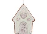 Targhetta Natalizia Clayre & Eef Casa Di Pan Di Zenzero 8X1X10 Cm Plastica Verde