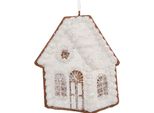Targhetta Natalizia Clayre & Eef Casetta Di Pan Di Zenzero 9X1X10 Cm Plastica Bianca