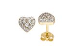 Paar Ohrstecker Jobo "Herz", Gelb (Gelbgold 375), Ohrringe, Damen, Gelbgold 375, 375 Gold Bicolor Mit 28 Zirkonia