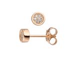 Paar Ohrstecker Jobo, Rosa (RoséGoldfarben), Ohrringe, Damen, 5,2Mm, Silber 925 (Sterlingsilber), Rund 925 Silber RoséGold Vergoldet Mit 14 Zirkonia