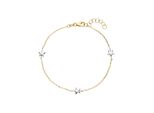 Armband Jobo "Sterne", Gelb (Gelbgold 375), ArmbäNder, Damen, 18Cm, Gelbgold 375 WeißGold 375, Gelbgold 375, WeißGold 375, Armband, 375 Gold Bicolor 18 Cm
