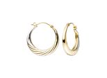 Paar Creolen Jobo, Gold (Gelbgold 333), Ohrringe, Damen, 20,5Mm, Gelbgold 333, Rund 333 Gold Bicolor