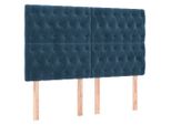 Vidaxl Testiere 4 Pz. Velluto Blu Scuro 72X5X78/88 Cm