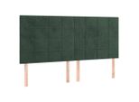 Vidaxl Testiere 4 Pz. Velluto Verde Scuro 100X5X78/88 Cm