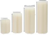 Portafiori Pieghevoli In Cartone, Design Moderno, Autoportante, 4 Pezzi, Bianco