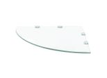 Vidaxl Mensola Ad Angolo Con Staffe Cromate In Vetro Trasparente 45X45 Cm
