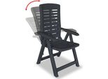 Vidaxl Sedie Da Giardino Regolabili 2 Pz. Plastica Antracite