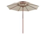 Vidaxl Ombrellone Doppio 270×270 Cm Palo In Legno Bianco Crema