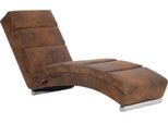 Chaise Longue Da Massaggio In Pelle Scamosciata Marrone