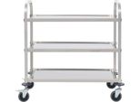 Carrello Di Servizio A 3 Livelli 96,5 X 55 X 90 Cm In Acciaio Inox