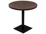 Vidaxl Tavolo Da Bistrot Rotondo In Mdf E Acciaio 80×75 Cm Frassino Scuro