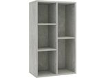 Libreria/Scrivania Grigio Cemento 50X25X80 Cm Materiale A Base Di Legno