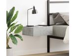 Comodino Sospeso Grigio Cemento 40X30X15 Cm Materiale Legno