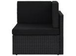 Divano Modulare Ad Angolo In Poly Rattan Nero