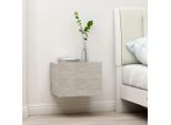 Comodino Grigio Cemento 40X30X30 Cm Materiale A Base Di Legno