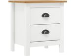 Comodino Hill 2 Pz. Bianco 46X35X49,5 Cm In Legno Di Pino Massiccio