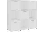 Libreria Bianca 90X30X90 Cm In Materiale Ligneo