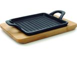Lacor Mini Padella Quadrata Per Grigliare Magma, Ghisa, Nero, 14 Cm